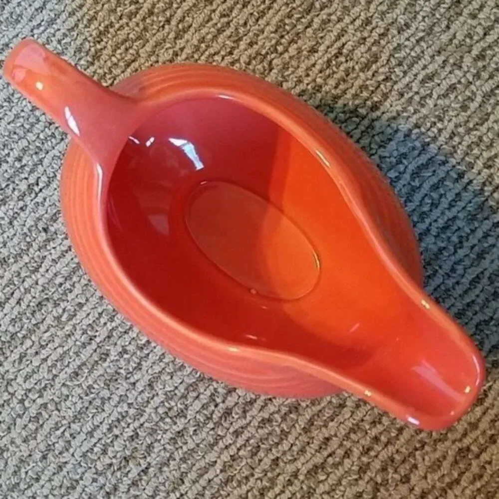 Fiestaware Fiesta Gravy Sauce Boat Dish Poppy Orange 18.5 OZ CONTAINER CERAMIC